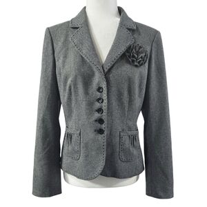 Semantiks Black White Mini Houndstooth Blazer Business Casual Whimsical Preppy